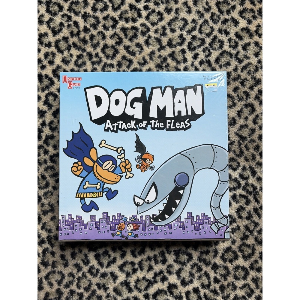 Dog Man Attack of the FLEAS Board Game by University Games Brand New & Sealed